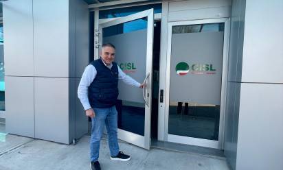 Il segretario generale della Cisl di Treviso, Paglini, apre le porte della nuova sede in viale della Repubblica