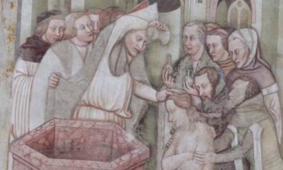 <i>Tomaso da Modena “Battesimo del principe d’Inghilterra” (dal ciclo con le storie di sant’Orsola) sec. XIV, Museo di Santa Caterina - Treviso </i>