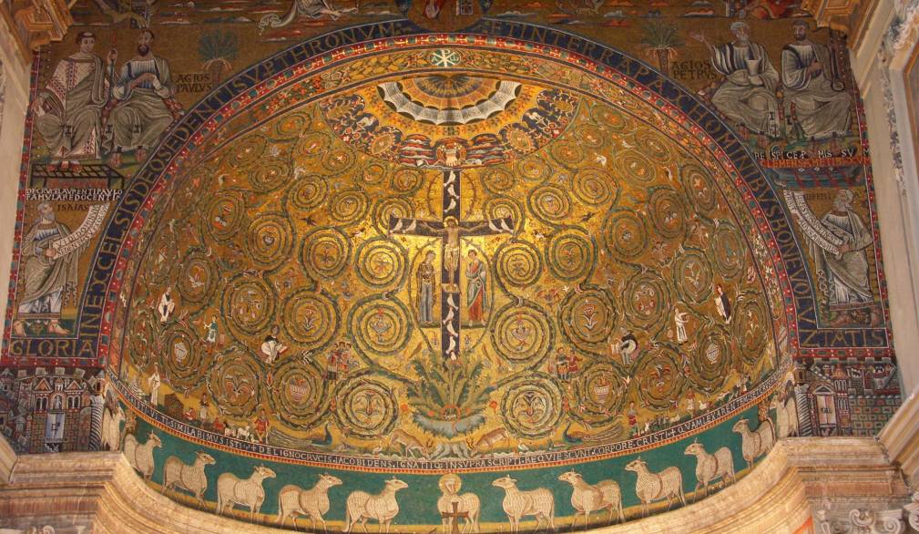 Mosaico abside “La Croce come albero della vita” 1099-1119, chiesa di San Clemente Roma