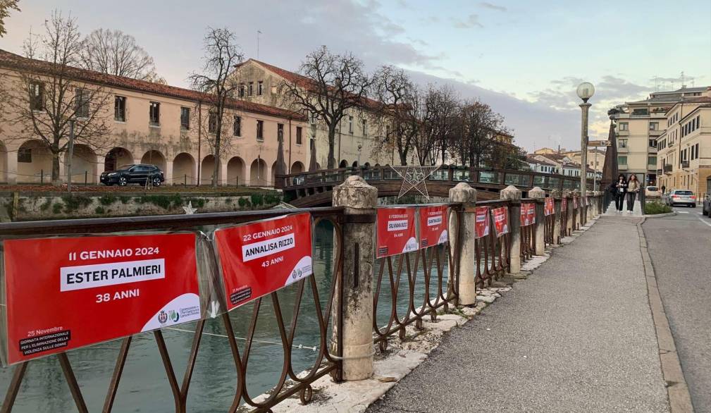 Giornata del 25 novembre, a Treviso lungo il Sile i nomi delle vittime di femminicidio