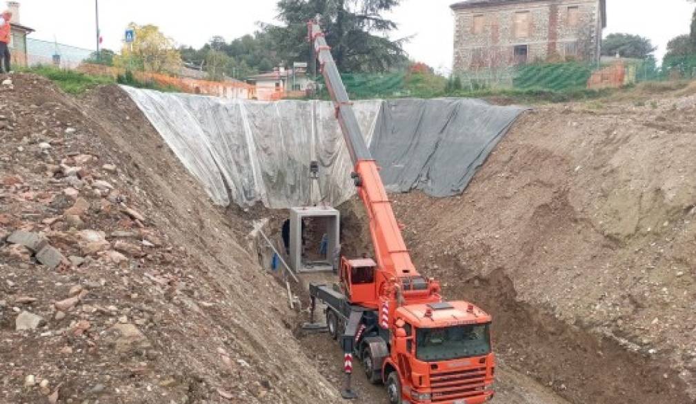 A Onigo di Pederobba in fase di sistemazione il torrente Franzana