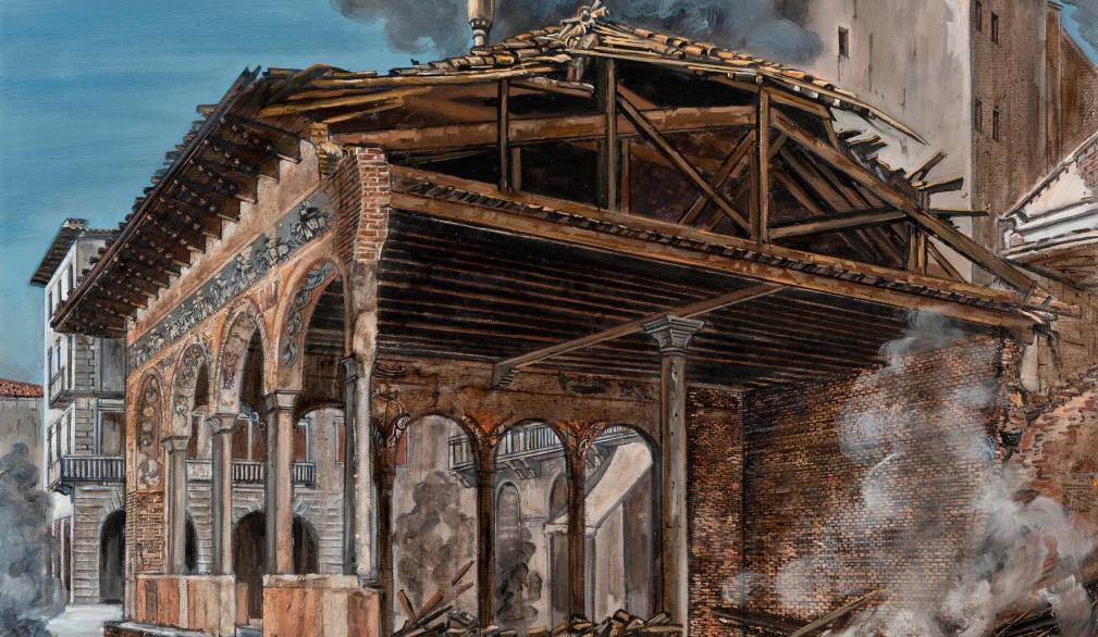 La città distrutta nei dipinti di Nadia Soligo