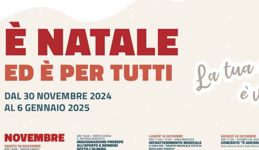 Gli appuntamenti del Natale moglianese