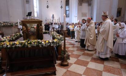 Peregrinatio corporis di san Pio X: messa con patriarca di Venezia Francesco Moraglia, in Cattedrale