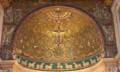 Mosaico abside “La Croce come albero della vita” 1099-1119, chiesa di San Clemente Roma