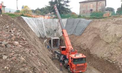 A Onigo di Pederobba in fase di sistemazione il torrente Franzana