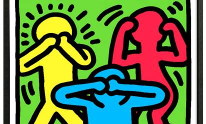 ﻿Keith Haring “See No Evil Hear No Evil Speak No Evil” 1989, litografia