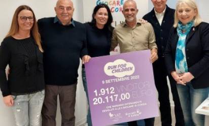 &quot;Run for Children&quot;, donazione da record per &quot;Giocare in corsia&quot;