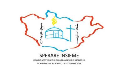 Il logo in italiano della visita del Papa in Mongolia