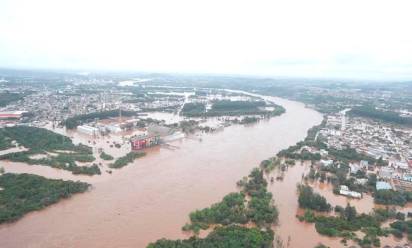 Fiume esondato a Muçum - Foto cortesia Correio do Povo/Radio Palmeira